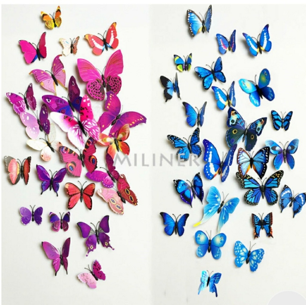 3D Butterfly Wall Decals (various colors)